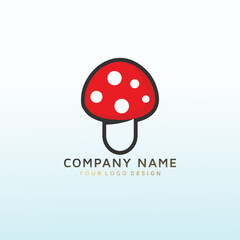 mushroom vector logo design template