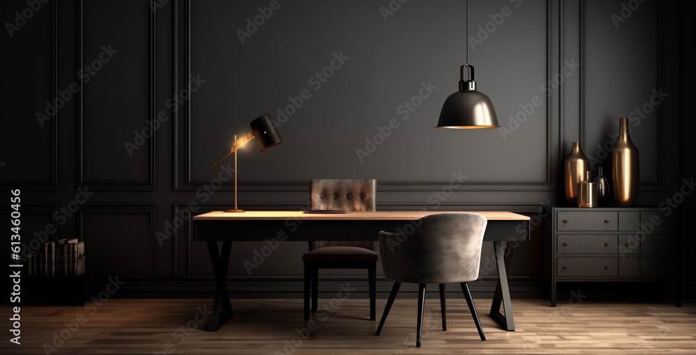 Poster office in luxury style with generative ai