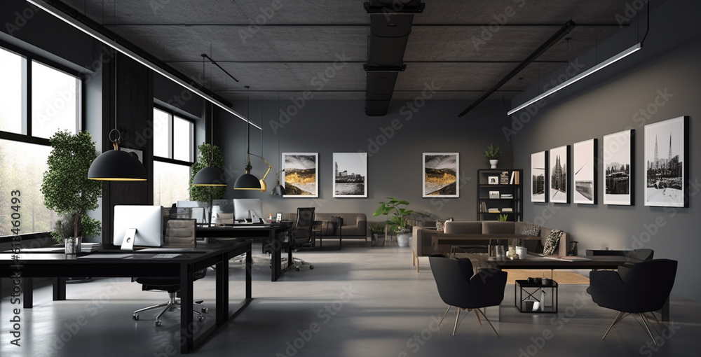 Poster office in luxury style with generative ai