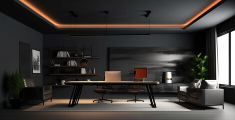 Office in luxury style with Generative AI