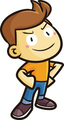 Funny cool guy with optimism cartoon illustration
