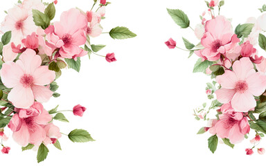 ai create Rose of Sharon Mugunghwa collage borders for decorating cards, invitations, and banners.