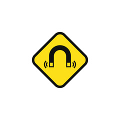 Strong magnetic field caution warning symbol design vector