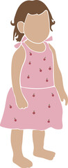 Abstract girl silhouette vector, Kids portrait, Child collection vector illustration, Kids clipart