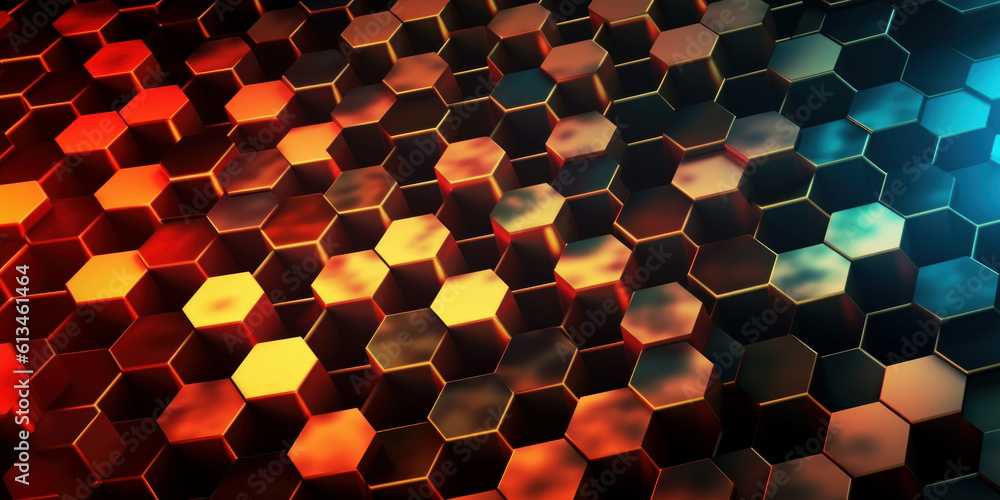 Aufkleber digital innovation: futuristic abstract background with hexagons.