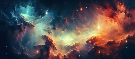 Stargazing Wonder: Colorful Universe Science Astronomy Background Wallpaper. 