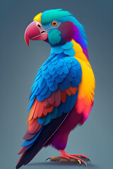 Fototapeta premium 3d bird art in forest 