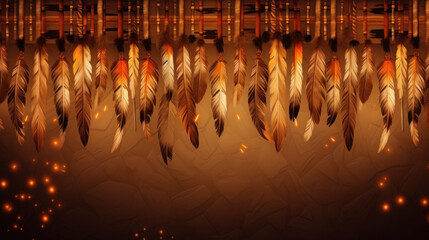 Feather Indian tribe bohemian background free space