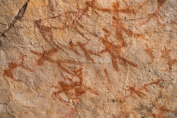 Rock engravings of Tassili n'Ajjer-Desert of Tadrart rouge tassili najer in Djanet City