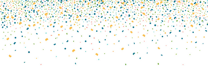 Fête, confettis et cotillons - Bannière festive - Éléments vectoriels éditables colorés autour de la célébration de fêtes  - Couleurs vives et joyeuses - Festivités - Arrière-plan - Motifs - obrazy, fototapety, plakaty