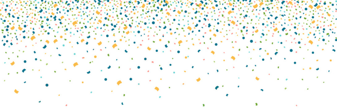 Fête, confettis et cotillons - Bannière festive - Éléments vectoriels éditables colorés autour de la célébration de fêtes  - Couleurs vives et joyeuses - Festivités - Arrière-plan - Motifs