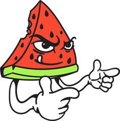 Hand drawn vector illustration of Fruits Retro Cartoon Art Style | Logo, Icon, Visual Identity, Asset