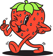 Hand drawn vector illustration of Fruits Retro Cartoon Art Style | Logo, Icon, Visual Identity, Asset