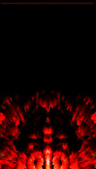 closeup detail of patterns and designs from many glowing rivers of molten lava