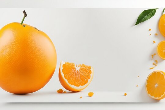 Beautiful fresh oranges fruit background, Fruit frame AI Generative