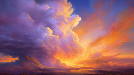 Pastel clouds & sky wallpaper, background, generative AI