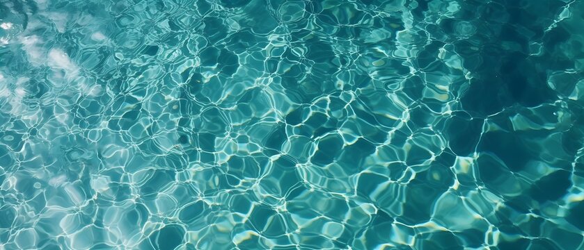 Eau de piscine bleut&eacute; vue du dessus