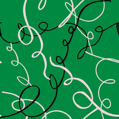 Minimalist trendy abstract seamless pattern. Line art black and white illustrations. Modern vector template for design.
