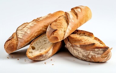 French Flair Slices of Baguette in Focus. Generative AI