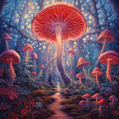 Hallucinogenic mushrooms. Generative AI.