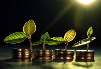 plant and coins-Created using Ai technology