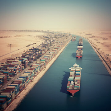 Suez Canal. Generative AI.