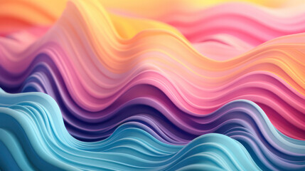 Obraz premium pastel waves wallpaper, background, Generative AI
