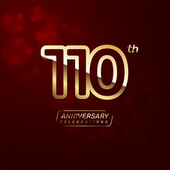 110th year anniversary logo design with a double line concept in gold color