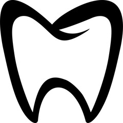 tooth outline, teeth line for graphic
