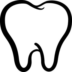 tooth outline, teeth line for graphic