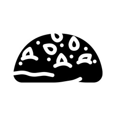 nut bun food meal glyph icon vector. nut bun food meal sign. isolated symbol illustration