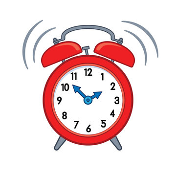 simple classic cartoon red alarm clock