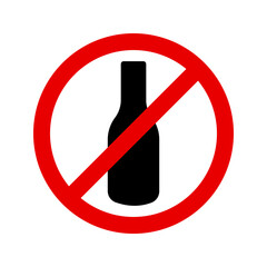 No alcohol sign related vector thin line icon color editable