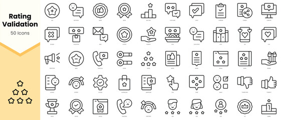 Set of rating validation Icons. Simple line art style icons pack. Vector illustration - obrazy, fototapety, plakaty