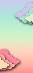 Mobile phone background concept with clouds pastel colors