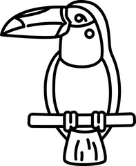 toucan animal zoo outline drawing 