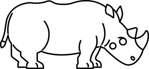 rhinoceros animal zoo outline drawing 