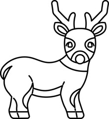 Fototapeta na wymiar deer animal zoo outline drawing 