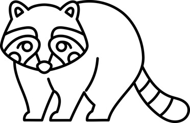 raccoon animal zoo outline drawing  © swiitery
