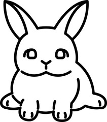 rabbit animal zoo outline drawing 
