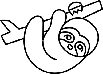 sloth animal zoo outline drawing  © swiitery