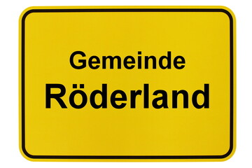 Illustration eines Ortsschildes der Gemeinde Röderland in Brandenburg