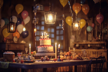 Fototapeta na wymiar Decadent Delights - Birthday Cake Stock Images for Adults. Generative AI