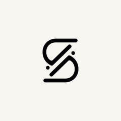 S MONOLINE OUTLINE ABSTRACT INITIAL LOGO DESIGN MONOGRAM