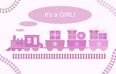 Baby Girl Shower card. Its a girl. - 613481626
