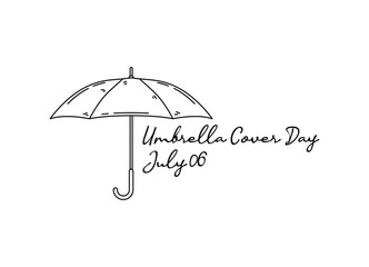 line art of umbrella cover day good for umbrella cover day celebrate. line art. illustration.