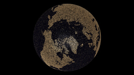 Glitter Earth on black background