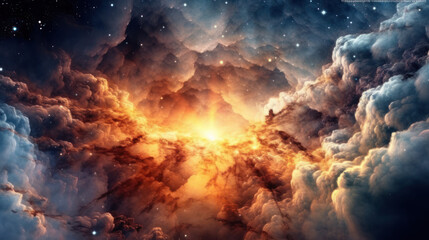 Naklejka premium Universe fantasy cosmic wallpapers, supernova, Generative AI