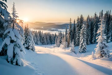 sunset in the mountains