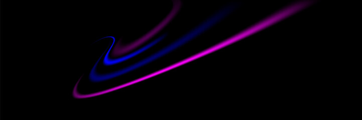 Glowing shiny lines effect vector background. Glowing blue speed lines. Light glowing effect. Abstract lines of motion. On a black background.